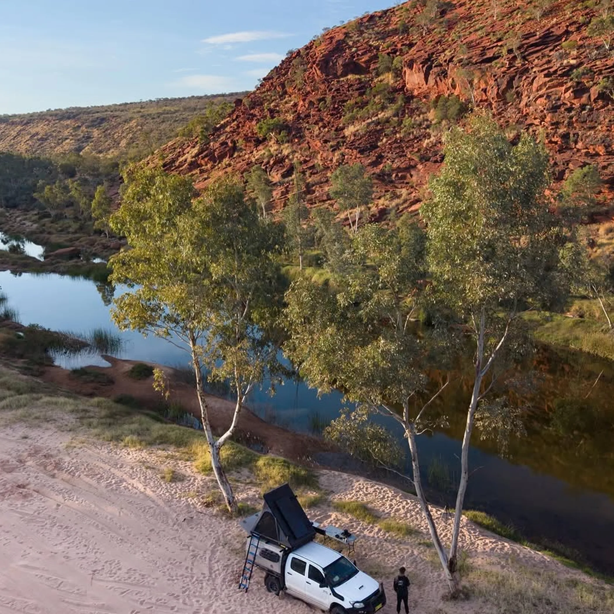 camping setup in australian outback