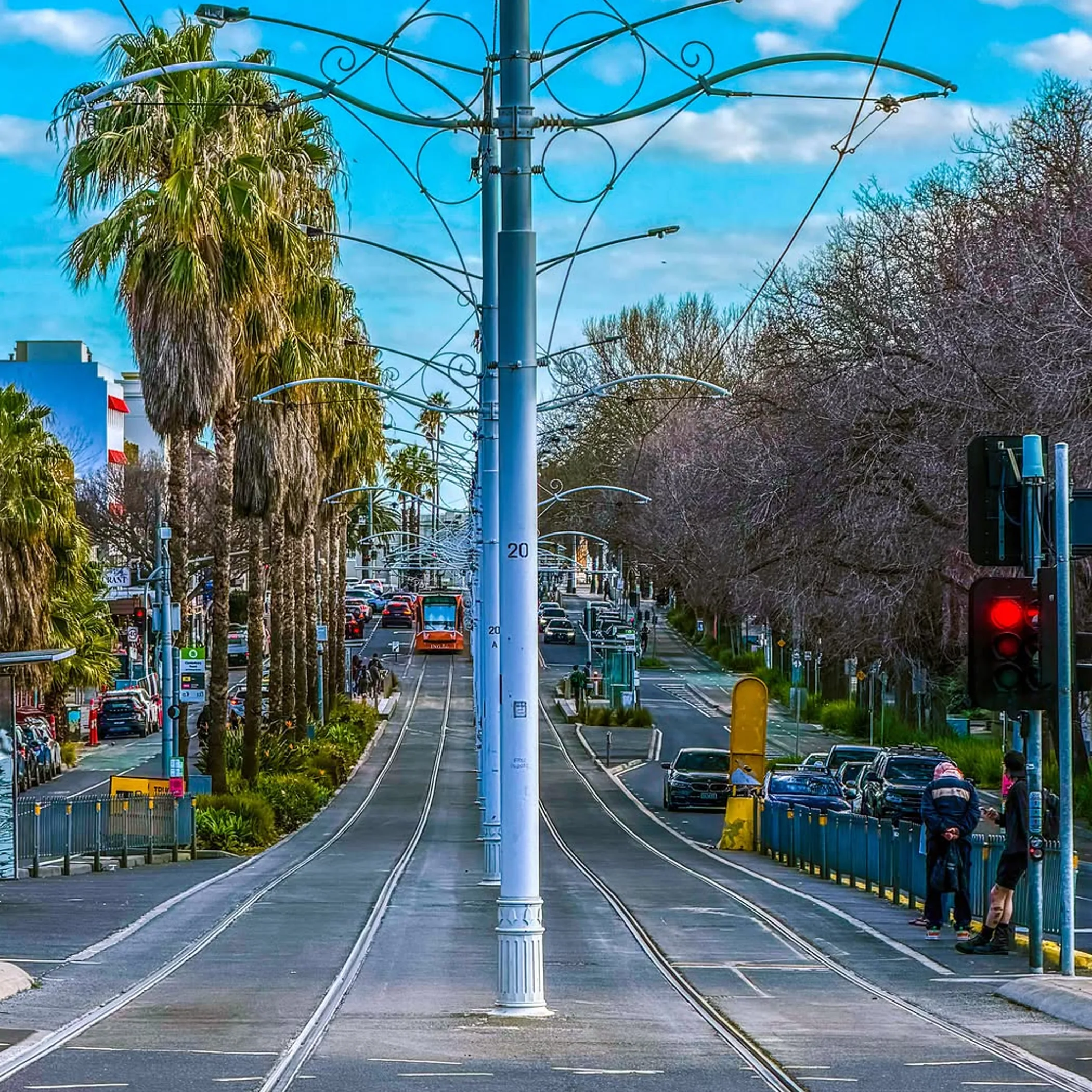 melbourne tram on city street