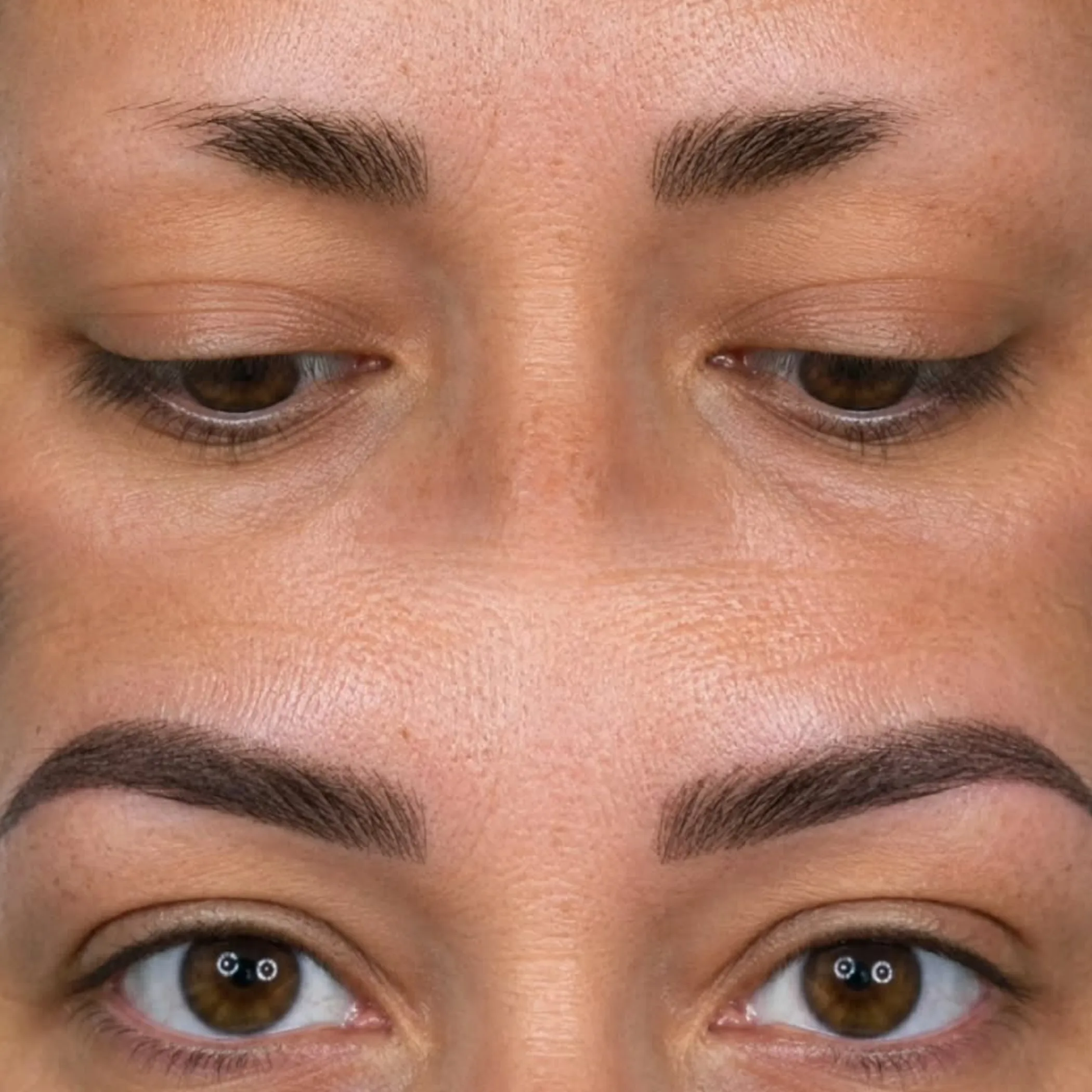 before-and-after cosmetic tattooed brows